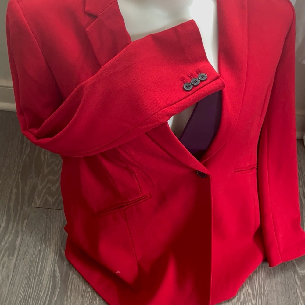 Worthington Red Blazer Smooth Texture Suit Jacket/Blazer